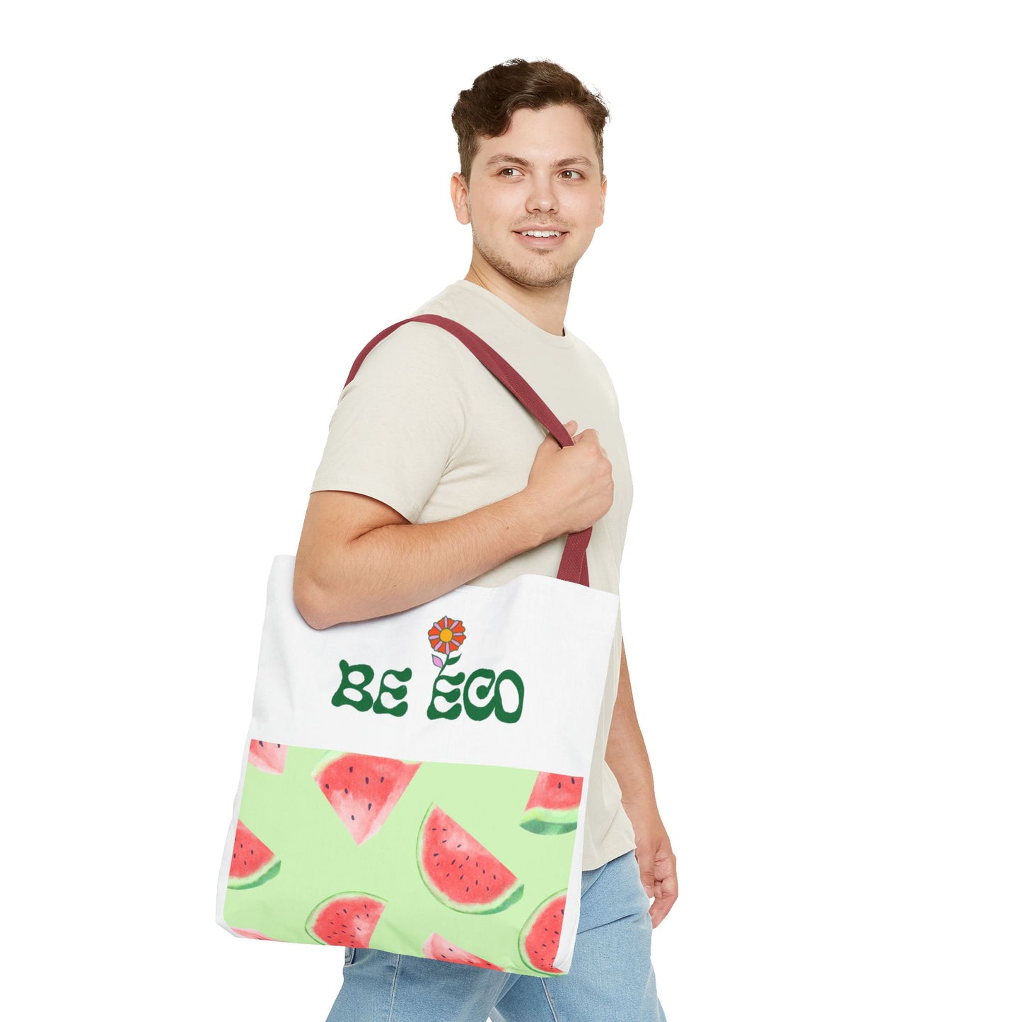Eco-Friendly Print Tote Bag, Sustainable Summer Accessory, Reusable Grocery Bag, Gift for Eco-Conscious Friends, Beach Bag