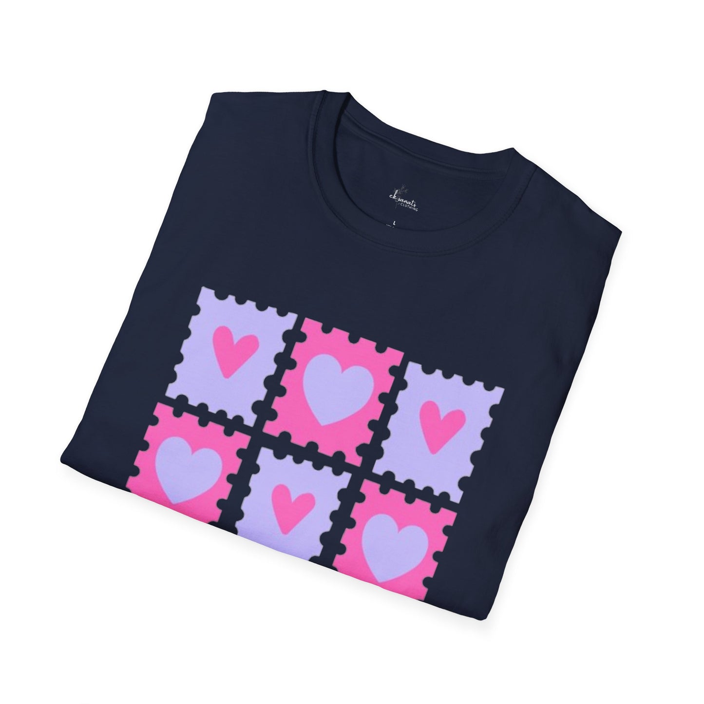 Heart Stamp Softstyle T-Shirt |Women Tee for Valentine's Day, Birthday Gift, Casual Wear