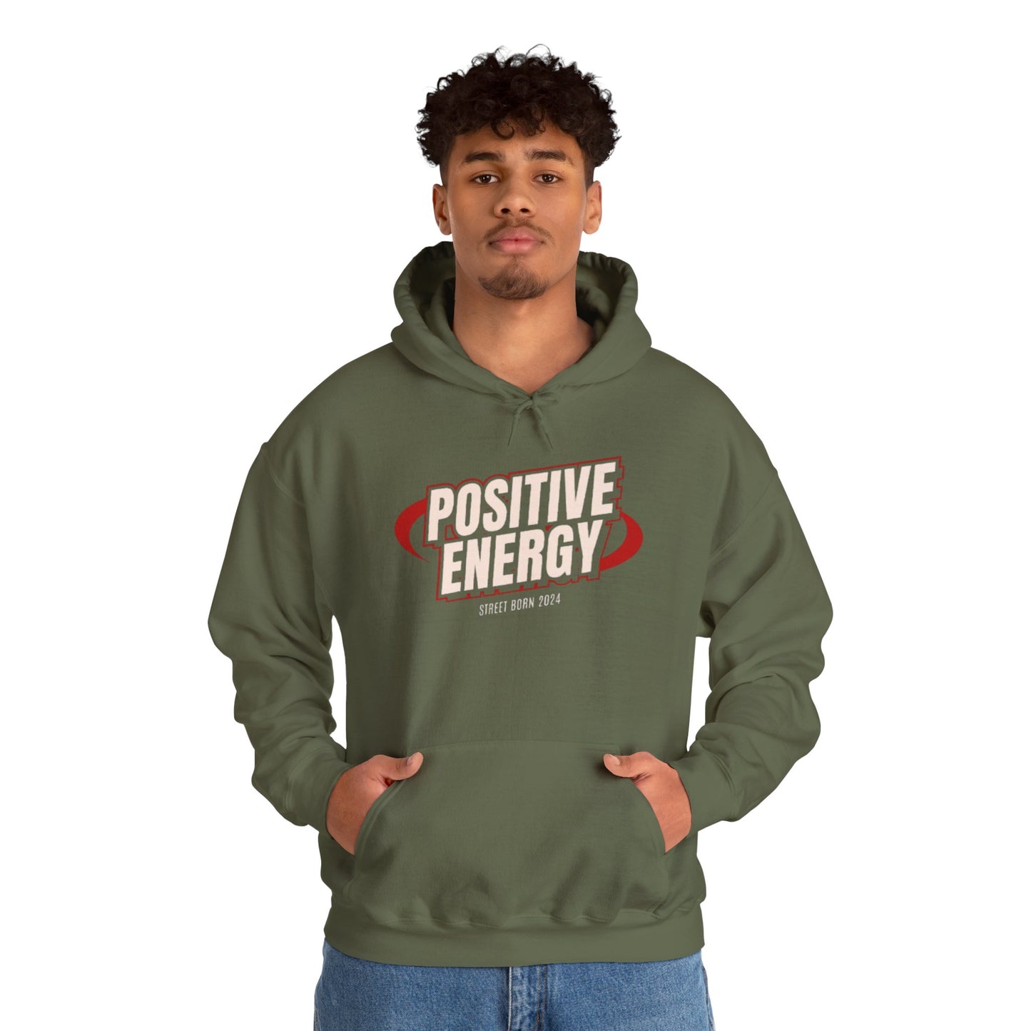 Positive Energy Men Heavy Blend™ Hoodie - Cozy Sweatshirt , Perfect Gift for Holidays, Chill Vibes