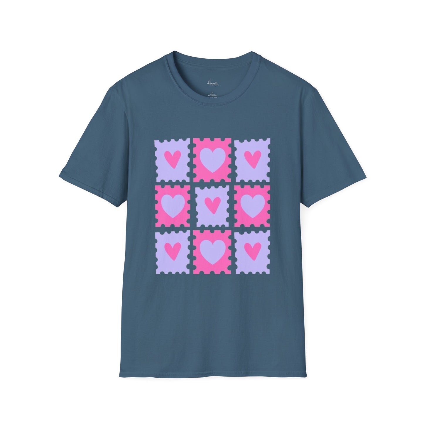 Heart Stamp Softstyle T-Shirt |Women Tee for Valentine's Day, Birthday Gift, Casual Wear