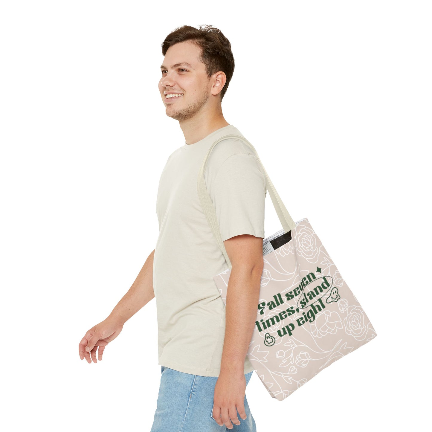 Inspirational Floral Tote Bag |Bag for Everyday Use, Eco-Friendly Gift, Shopping Bag, Beach Tote, Gift for Friends