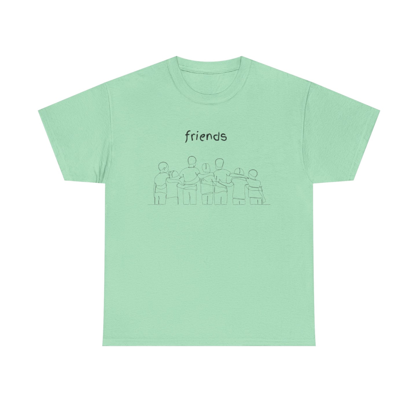 Friends Heavy Cotton Tee, Casual T-Shirt, Friendship Gift, Relaxed Fit Top, Everyday Wear, Graphic Tee