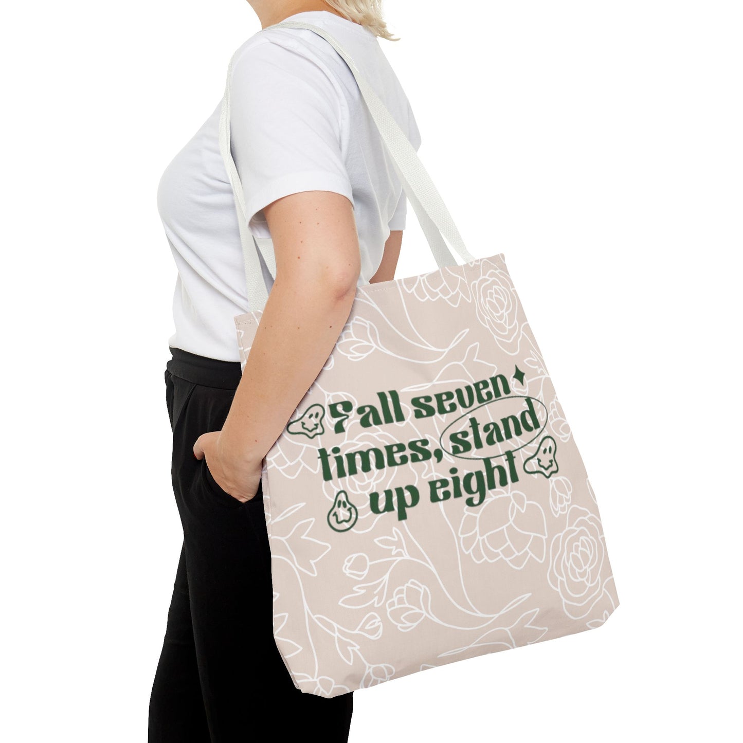 Inspirational Floral Tote Bag |Bag for Everyday Use, Eco-Friendly Gift, Shopping Bag, Beach Tote, Gift for Friends