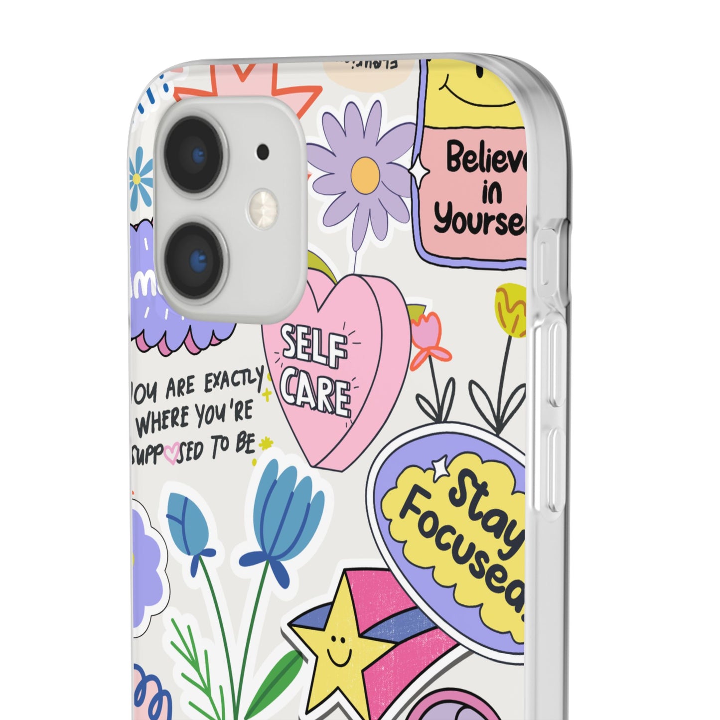 Colorful Phone Case, Inspirational Flexi Case, Cute Floral Design, Gifts for Friends