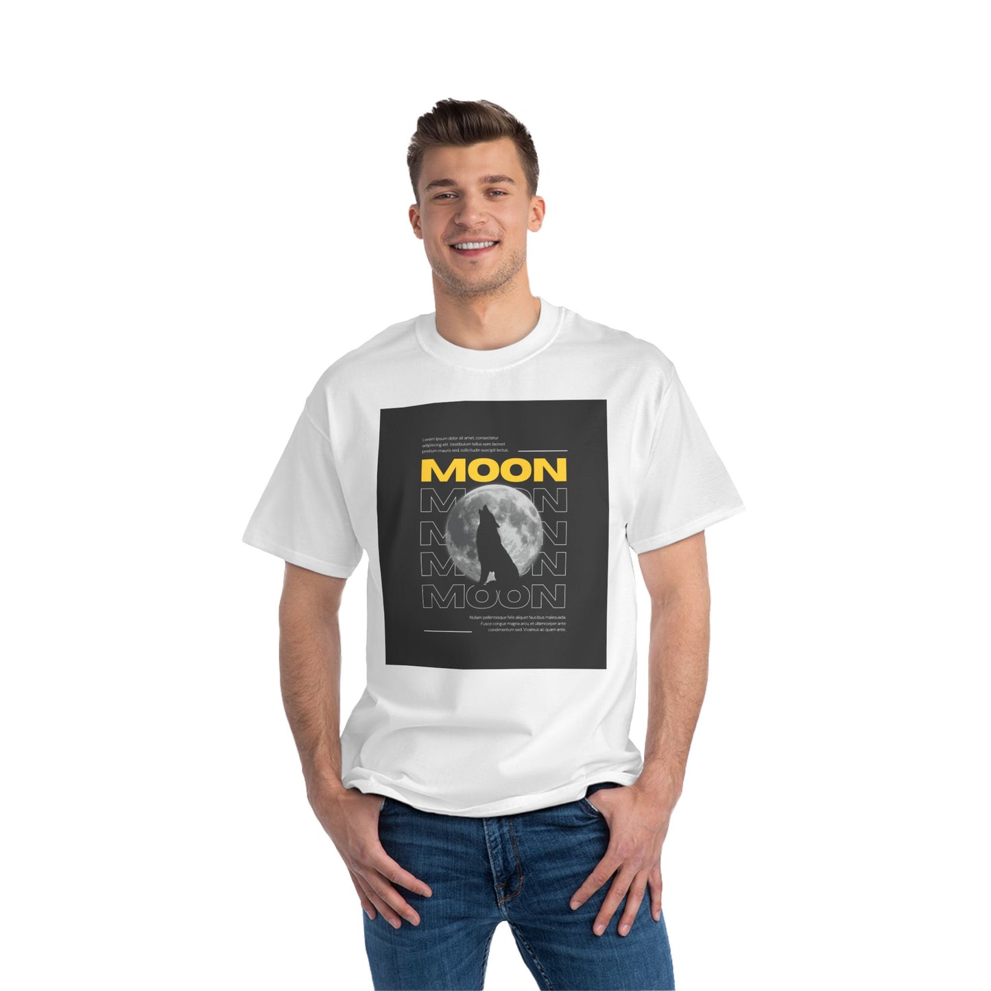Moon Graphic Short-Sleeve T-Shirt| Men Tee, Casual Wear, Night Sky Enthusiast