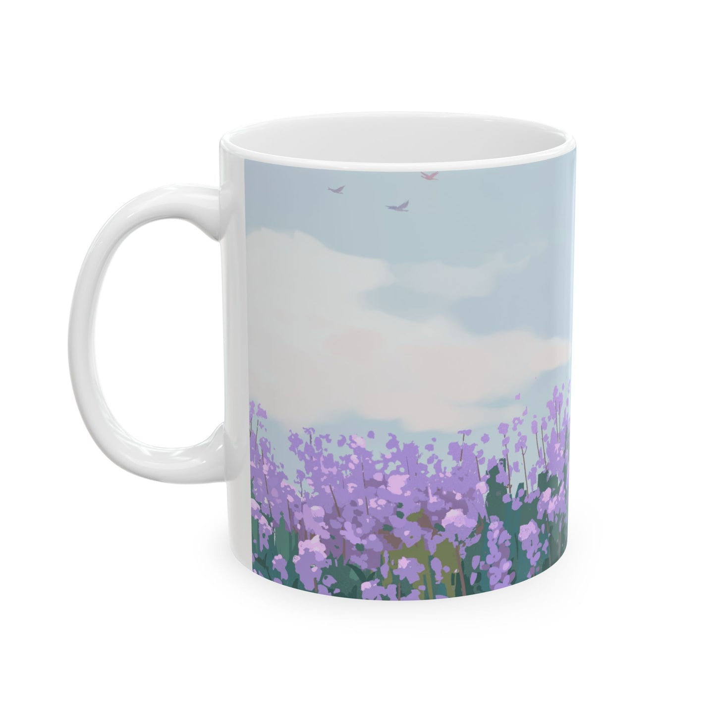 Serene Floral Ceramic Mug, Coffee Cup, Tea Mug, Gift for Garden Lovers, Home Decor, Relaxing Vibe