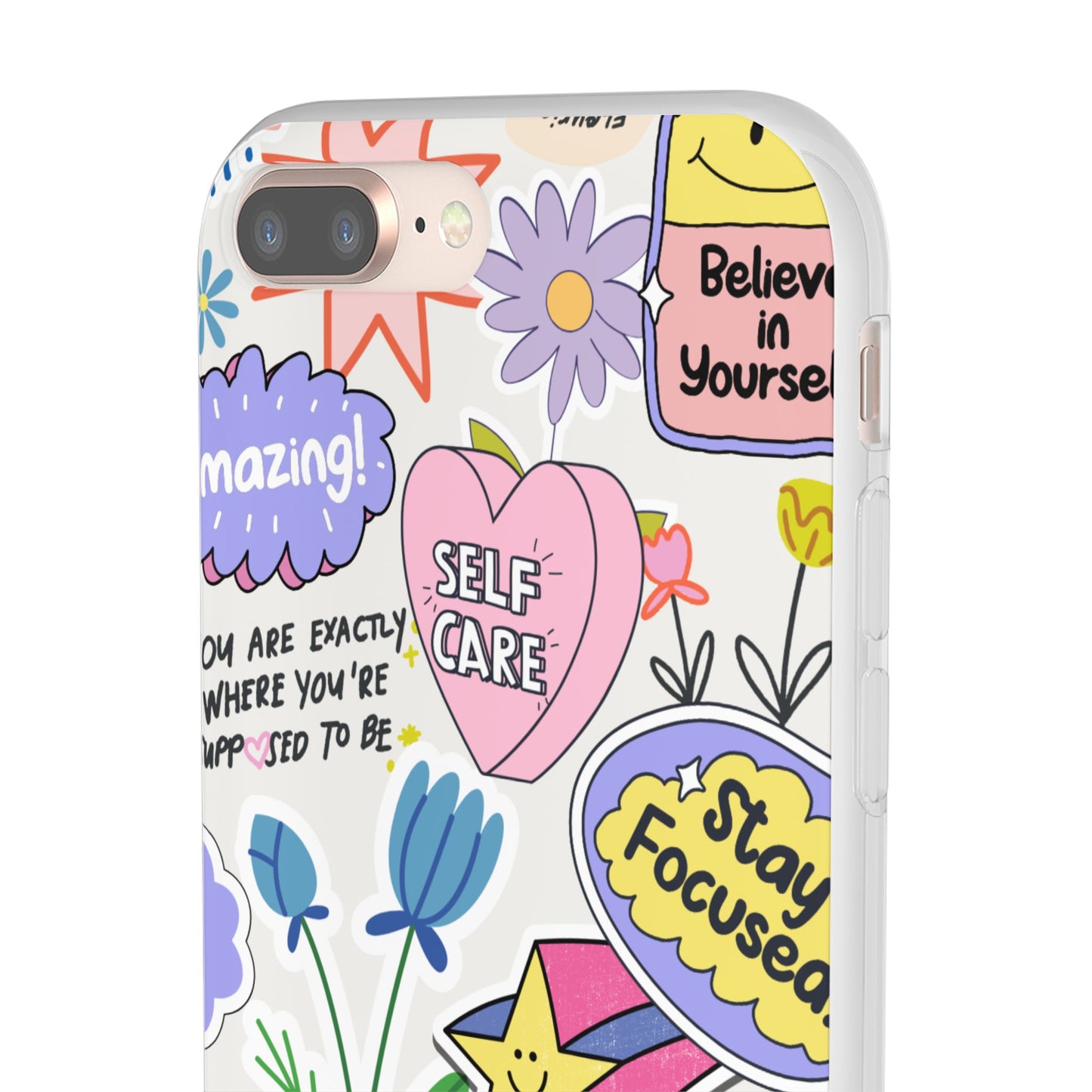 Colorful  Phone Case, Inspirational Flexi Case, Cute Floral Design, Gifts for Friends