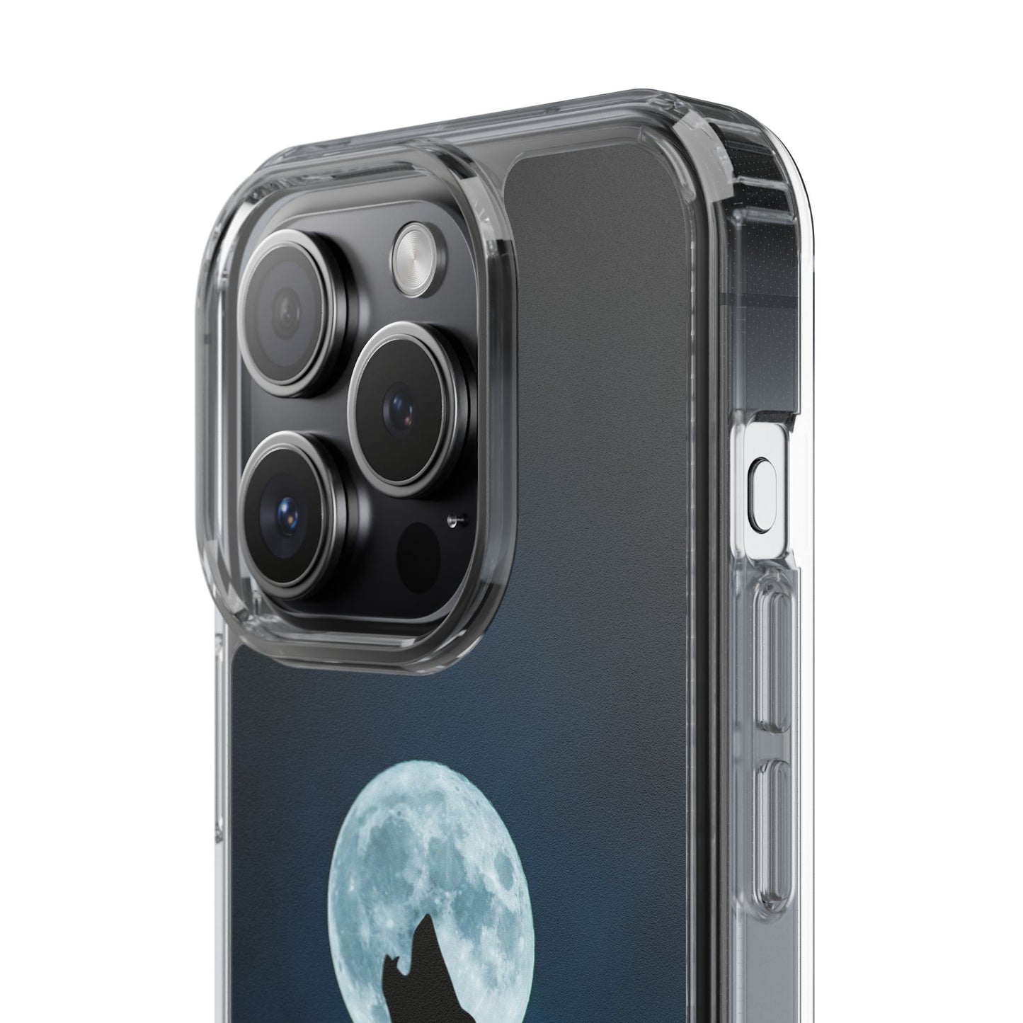 Wolf Clear Phone Case, Moonlit Wolf Design, Gift For Friends, Night Sky Decor