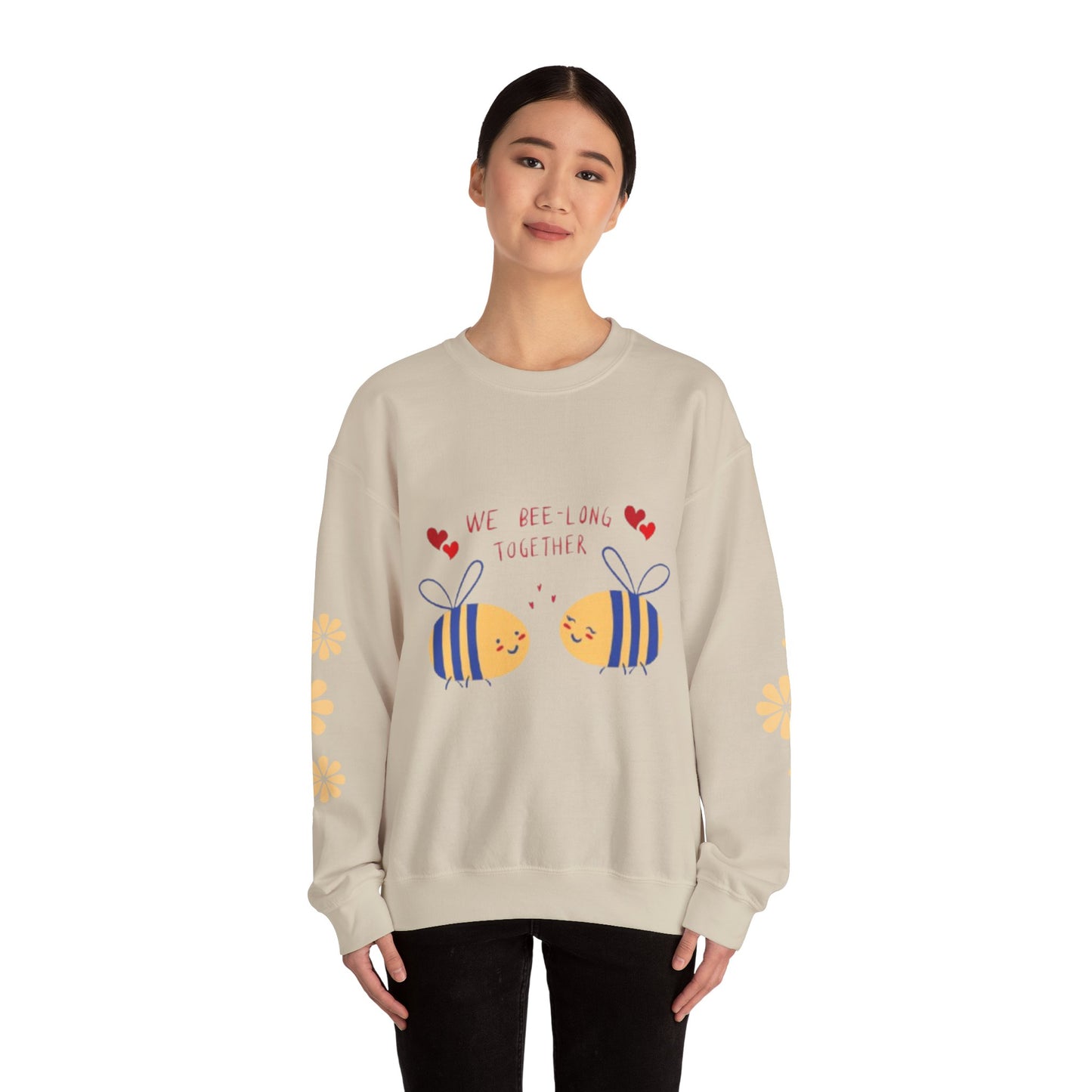 Bee-Love Crewneck Sweatshirt - Cozy Fashion, Cute Bee Design, Spring Apparel,