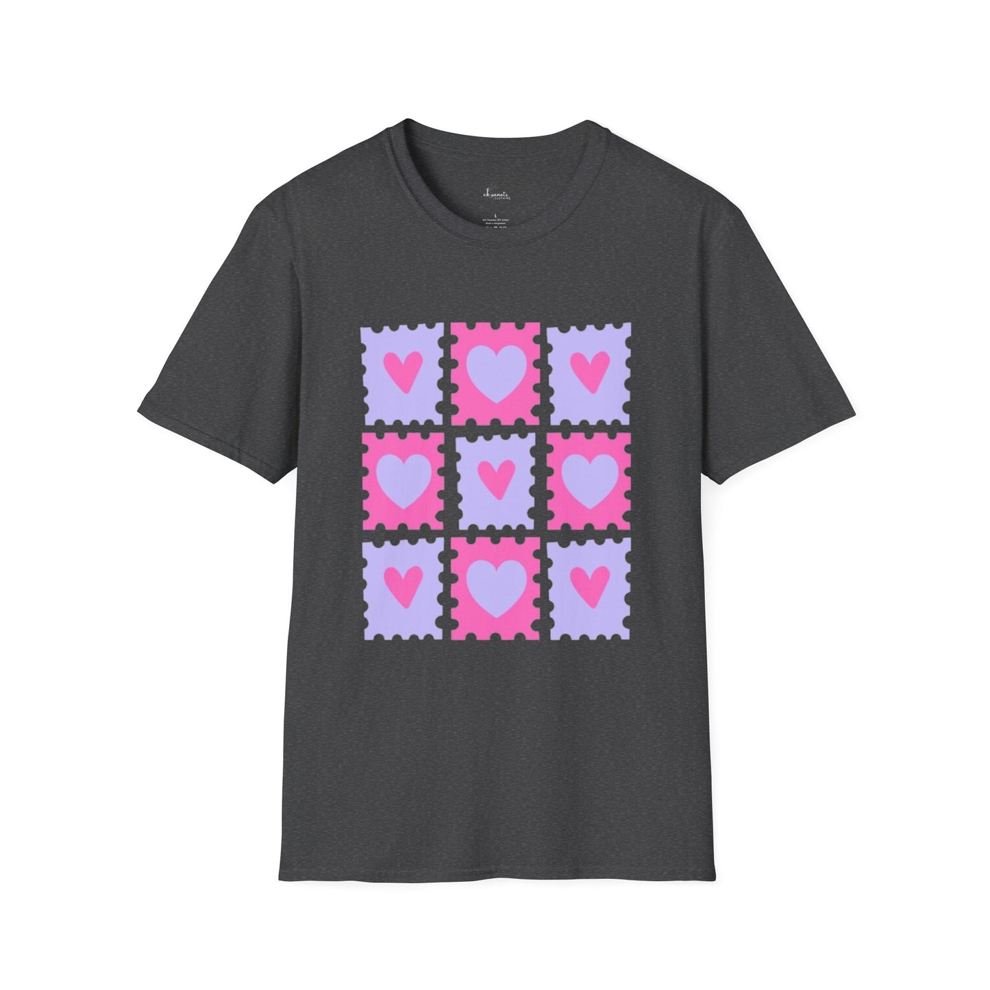 Heart Stamp Softstyle T-Shirt |Women Tee for Valentine's Day, Birthday Gift, Casual Wear