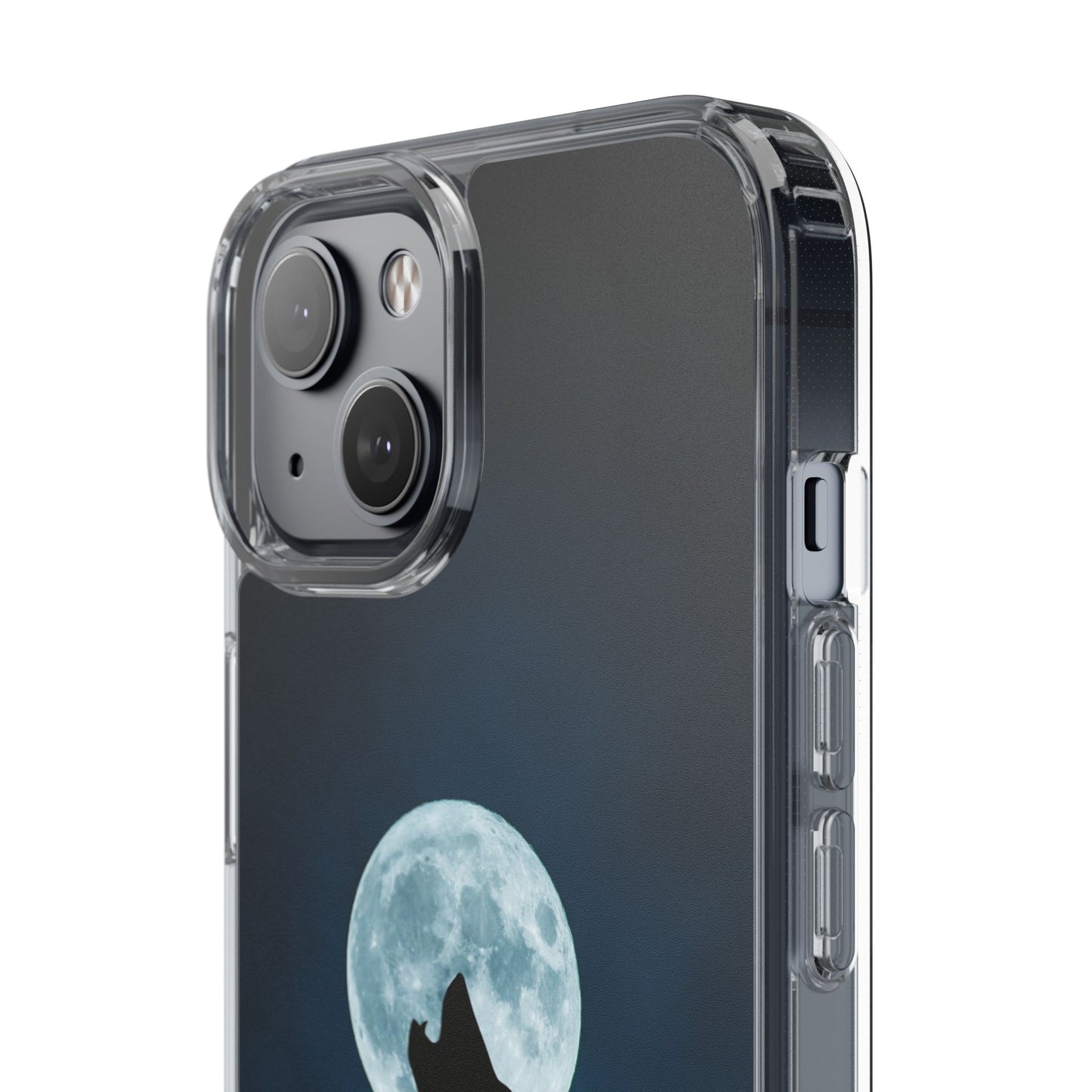 Wolf Clear Phone Case, Moonlit Wolf Design, Gift For Friends, Night Sky Decor