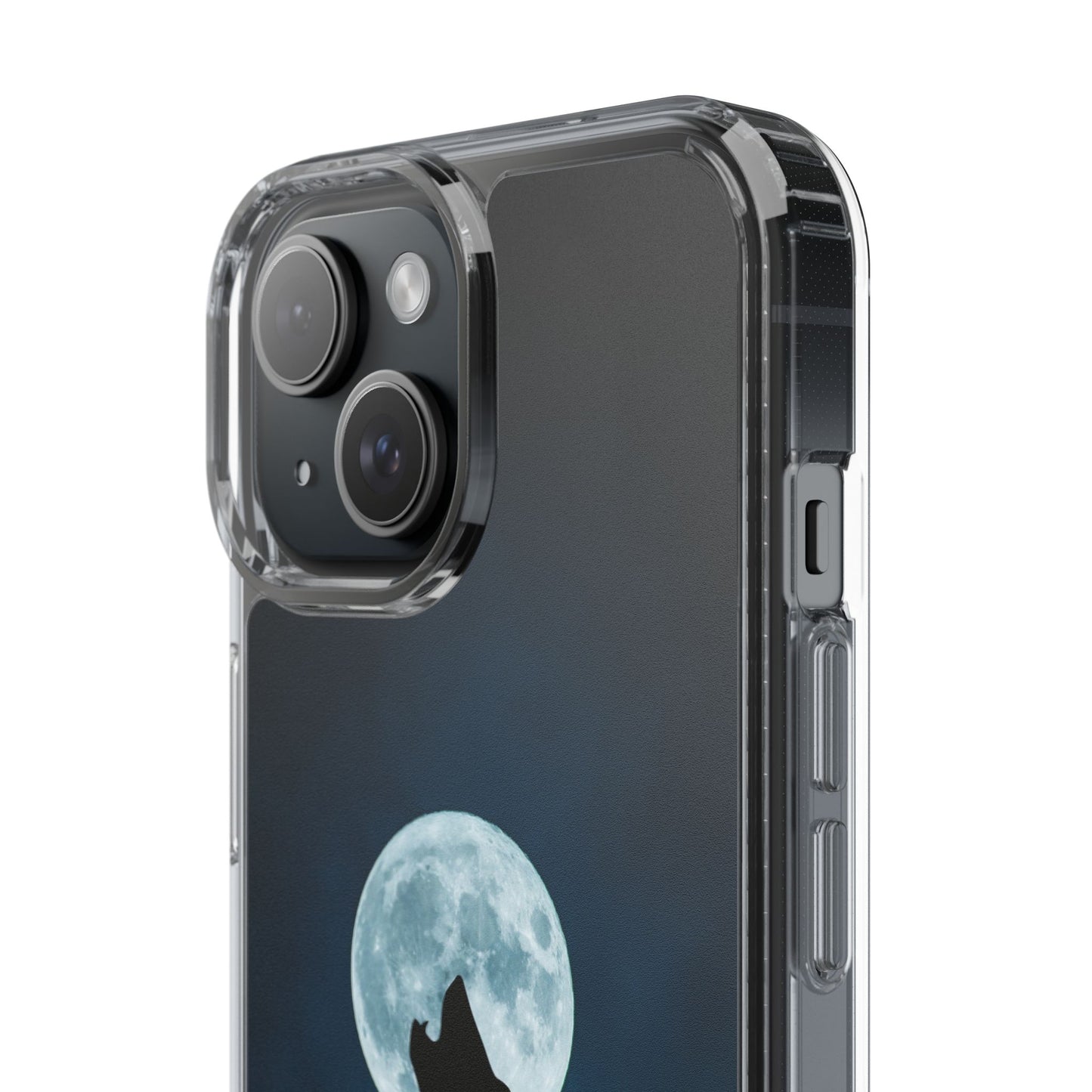 Wolf Clear Phone Case, Moonlit Wolf Design, Gift For Friends, Night Sky Decor