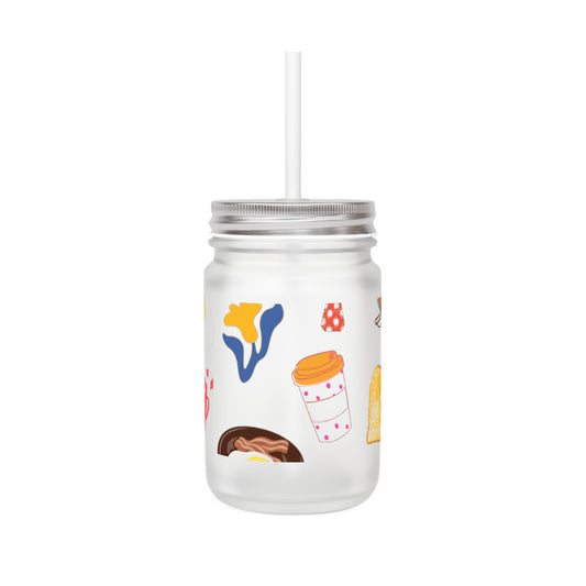 Colorful Mason Jar Cup, Fun Drinkware for Parties, Unique Kitchen Decor, Gift for Food Lovers, Summer Essential