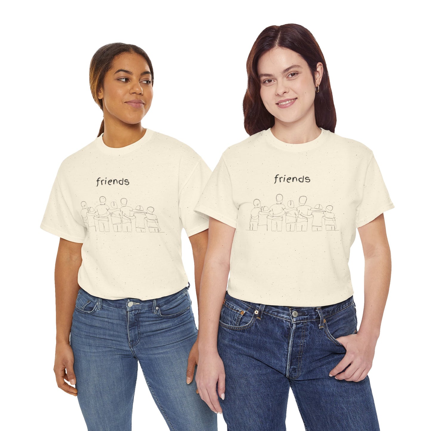 Friends  Heavy Cotton Tee, Casual T-Shirt, Friendship Gift, Relaxed Fit Top, Everyday Wear, Graphic Tee