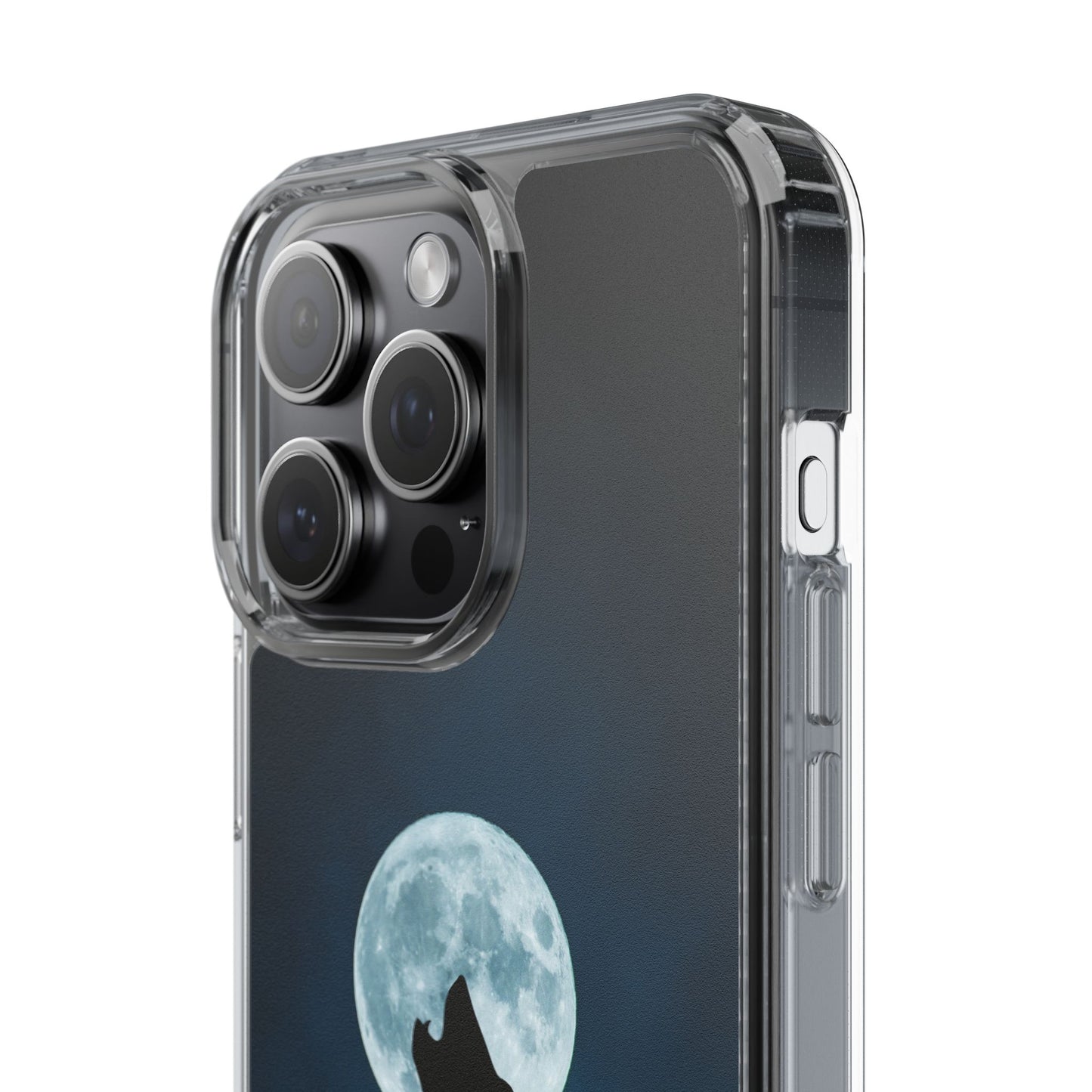 Wolf Clear Phone Case, Moonlit Wolf Design, Gift For Friends, Night Sky Decor