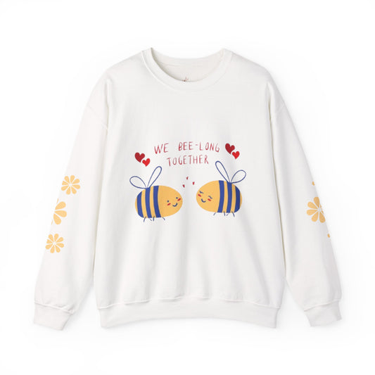 Bee-Love Crewneck Sweatshirt - Cozy Fashion, Cute Bee Design, Spring Apparel,