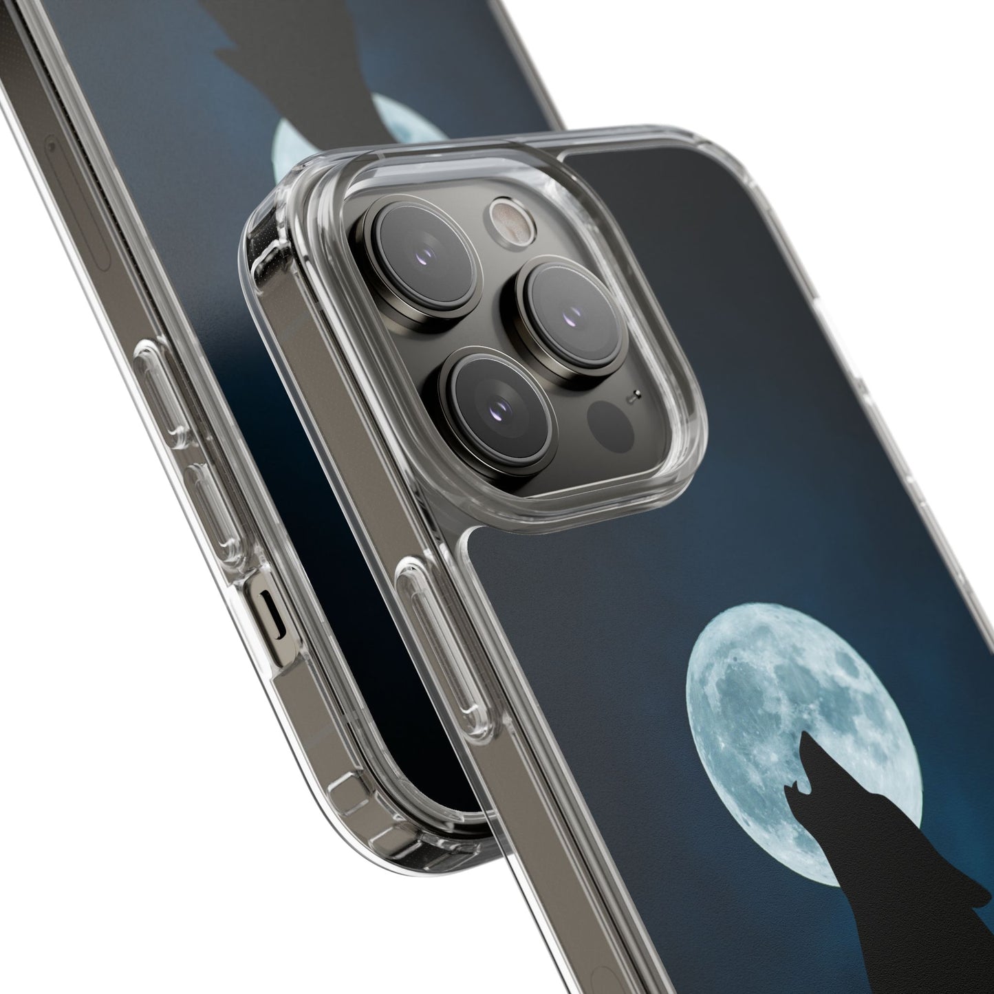 Wolf Clear Phone Case, Moonlit Wolf Design, Gift For Friends, Night Sky Decor