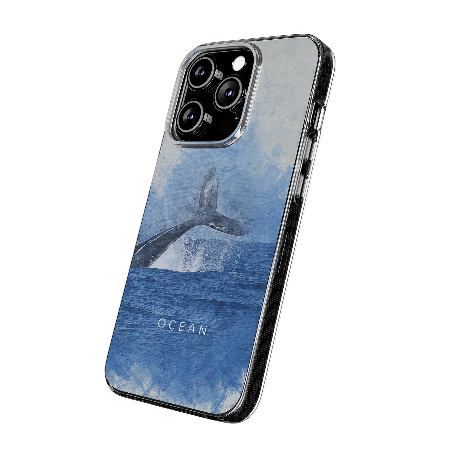 Ocean-Inspired Clear Silicone Phone Case, Whale Design Phone Cover, Marine Life Gift, Beach Lover Accessory, Unique Phone Protectors