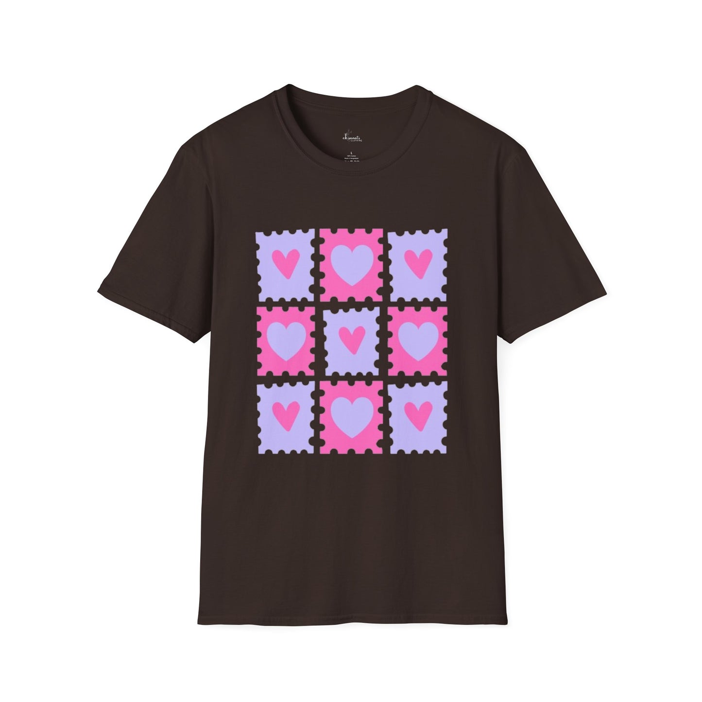 Heart Stamp Softstyle T-Shirt |Women Tee for Valentine's Day, Birthday Gift, Casual Wear