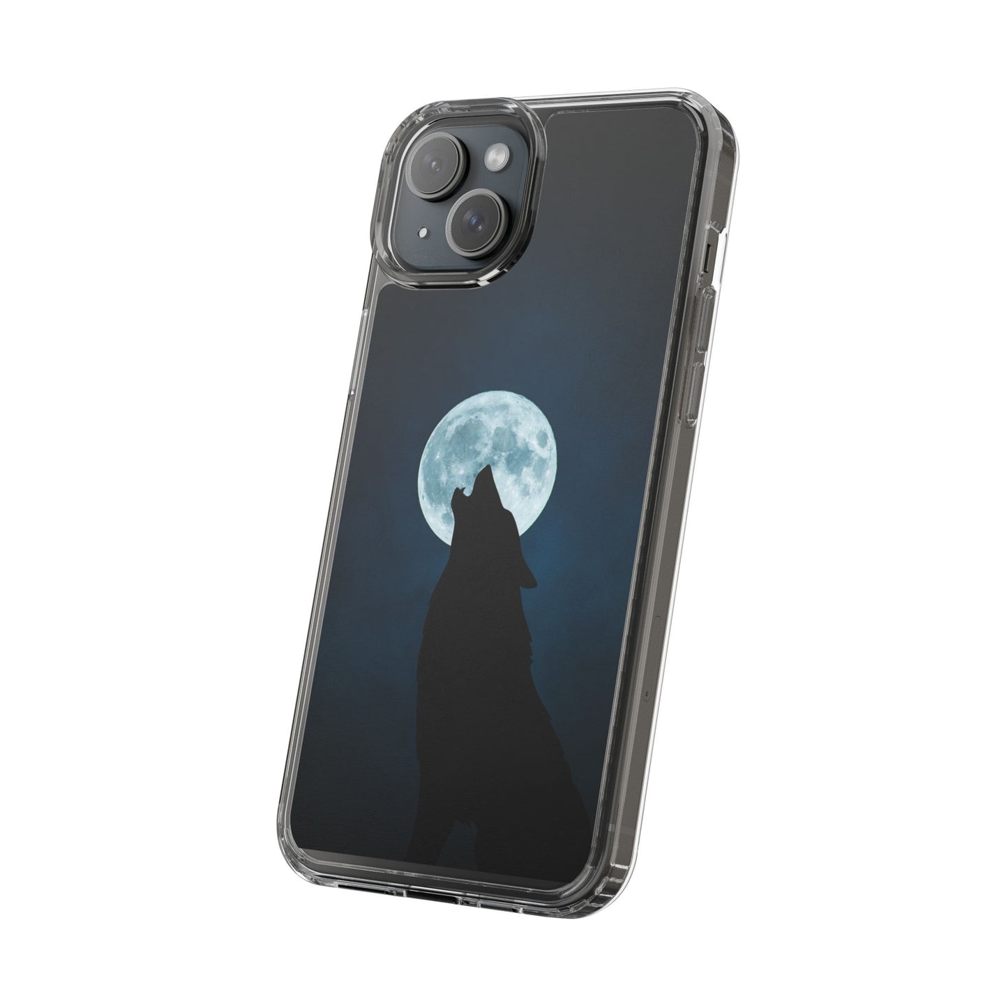Wolf Clear Phone Case, Moonlit Wolf Design, Gift For Friends, Night Sky Decor