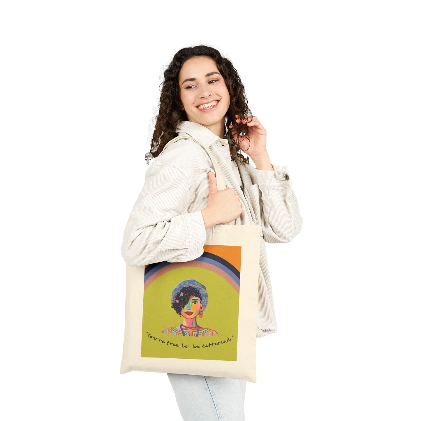 Colorful Cotton Canvas Tote Bag, Eco-Friendly Shopping Bag, Gift, Reusable Tote for Everyday Use