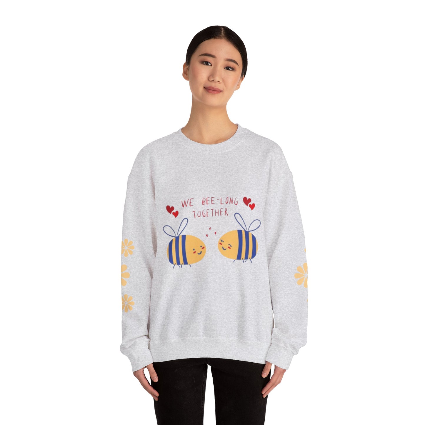 Bee-Love Crewneck Sweatshirt - Cozy Fashion, Cute Bee Design, Spring Apparel,