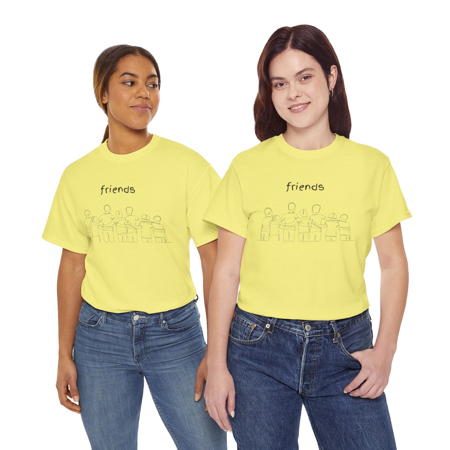 Friends  Heavy Cotton Tee, Casual T-Shirt, Friendship Gift, Relaxed Fit Top, Everyday Wear, Graphic Tee