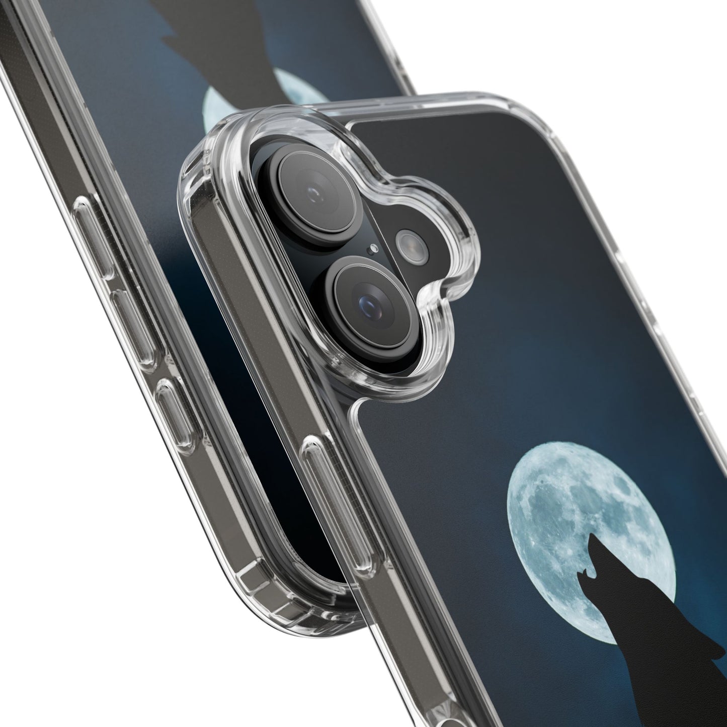 Wolf Clear Phone Case, Moonlit Wolf Design, Gift For Friends, Night Sky Decor