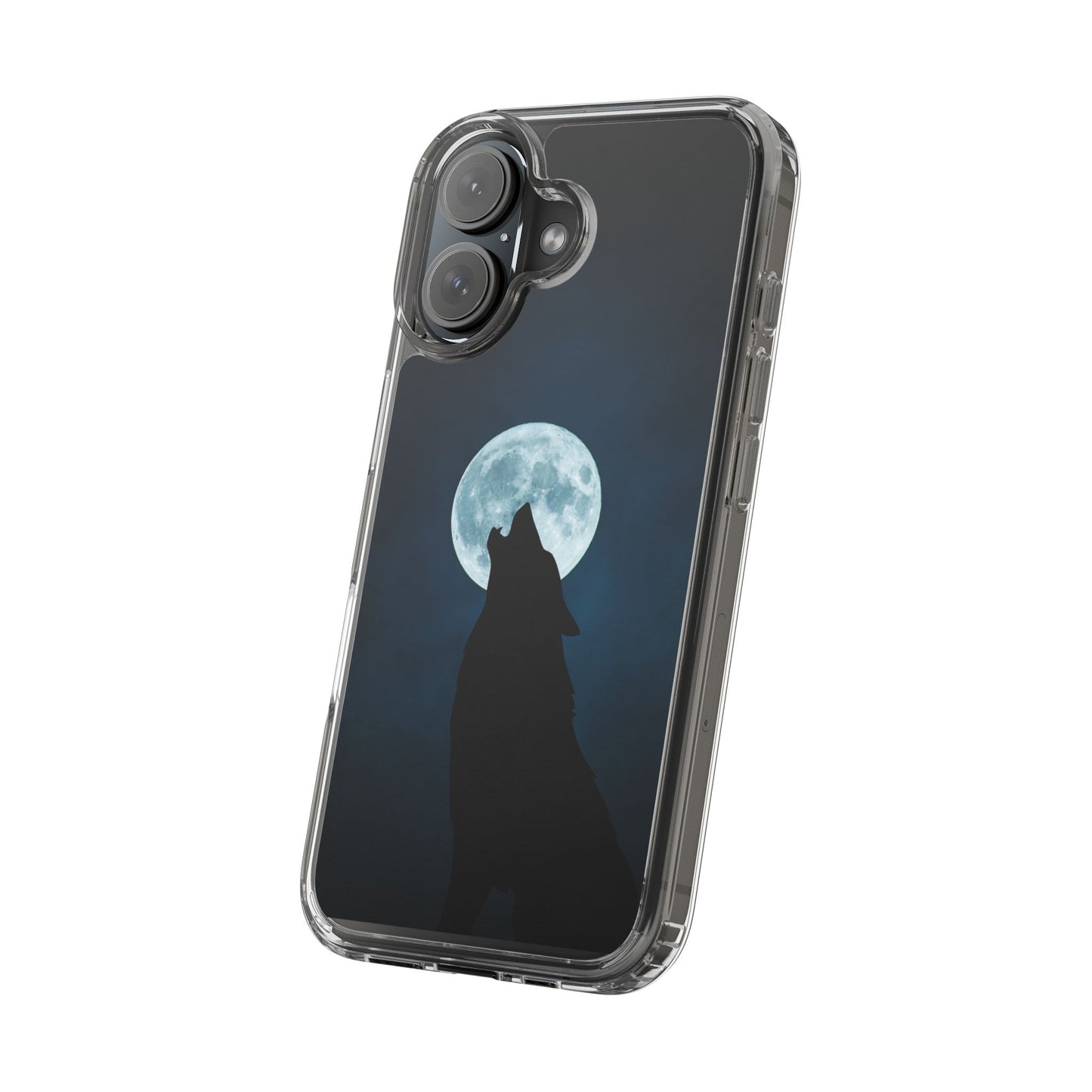 Wolf Clear Phone Case, Moonlit Wolf Design, Gift For Friends, Night Sky Decor