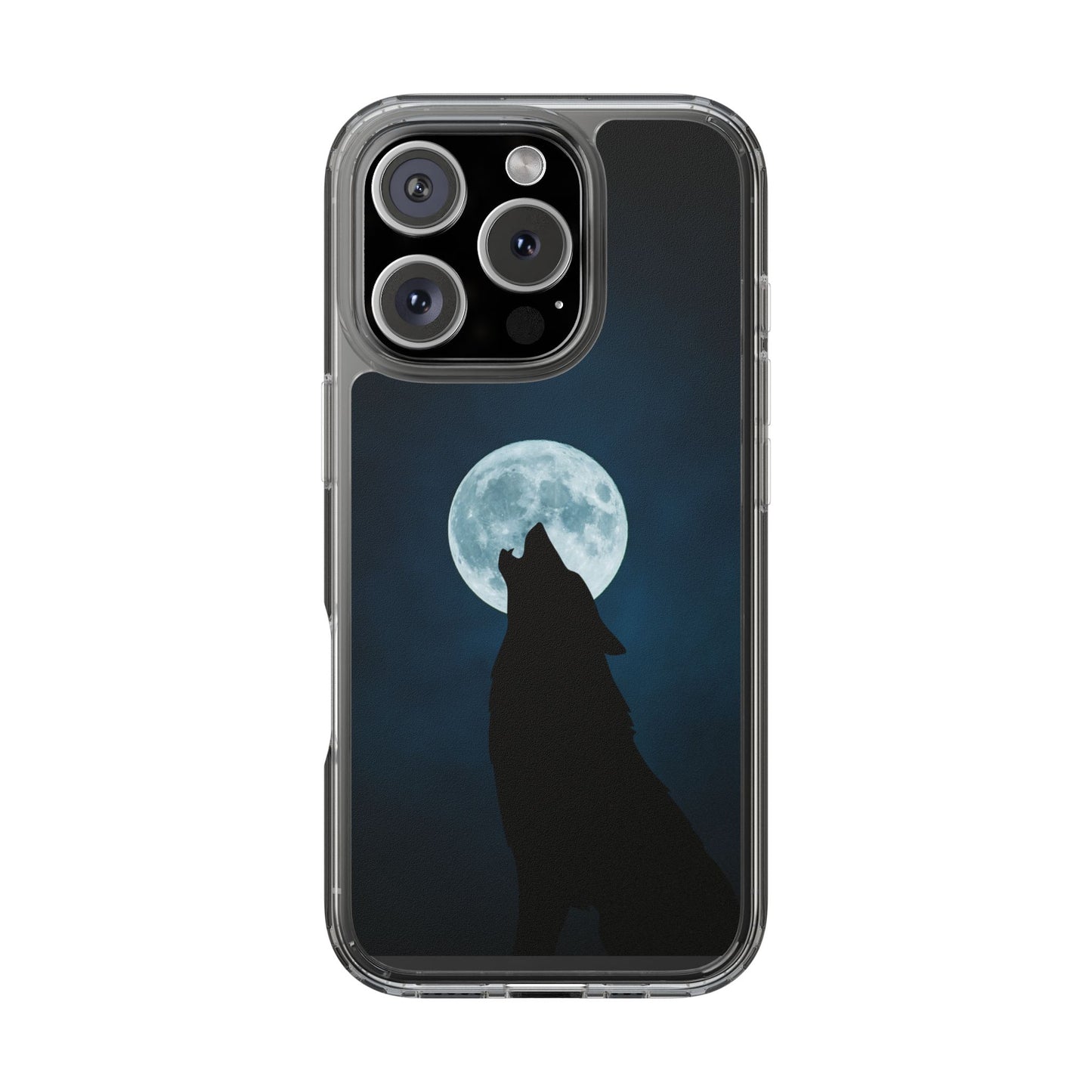 Wolf Clear Phone Case, Moonlit Wolf Design, Gift For Friends, Night Sky Decor