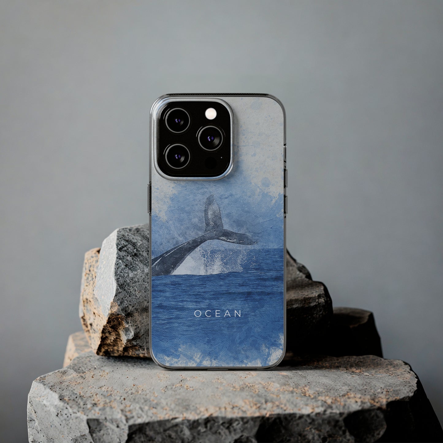 Ocean-Inspired Clear Silicone Phone Case, Whale Design Phone Cover, Marine Life Gift, Beach Lover Accessory, Unique Phone Protectors