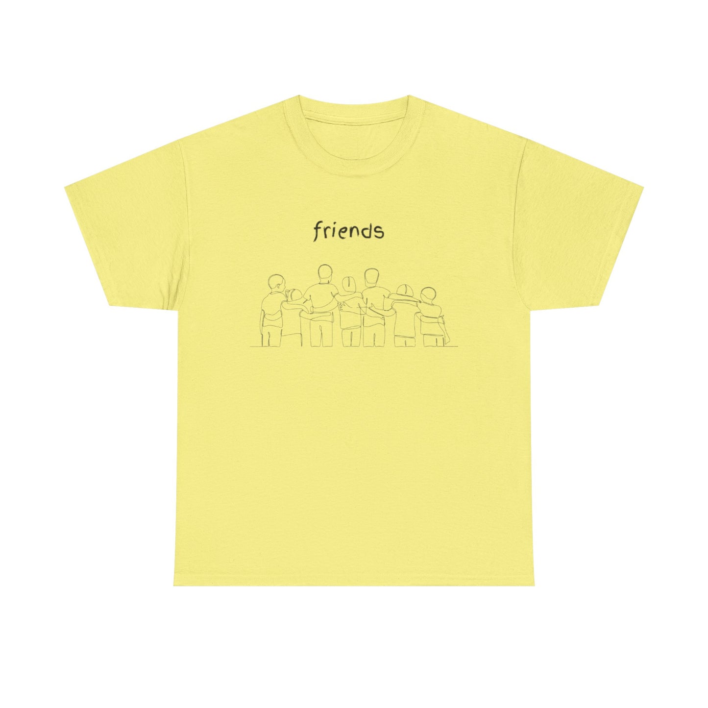 Friends  Heavy Cotton Tee, Casual T-Shirt, Friendship Gift, Relaxed Fit Top, Everyday Wear, Graphic Tee