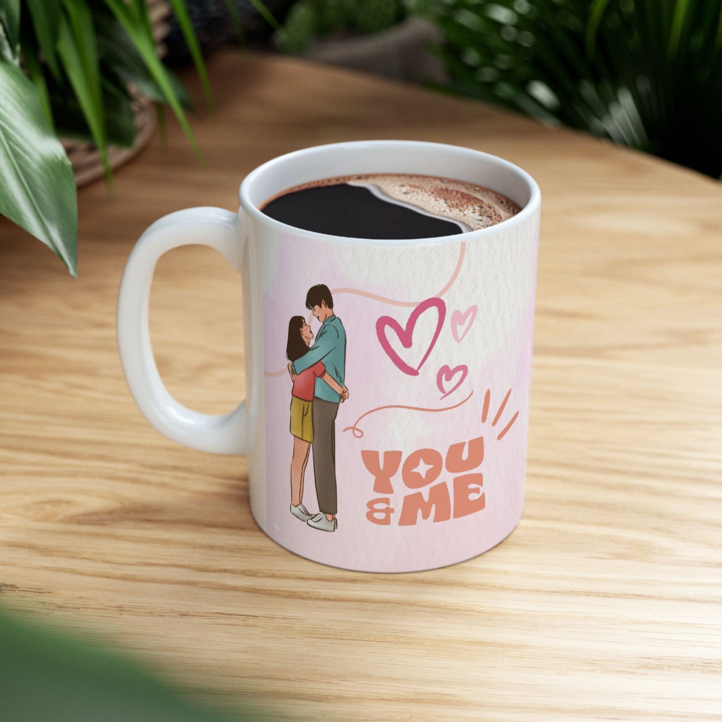 Love Ceramic Mug, Cute Couple Coffee Cup, Valentine's Day Gift, Romantic Ceramic Cup, Anniversary Present
