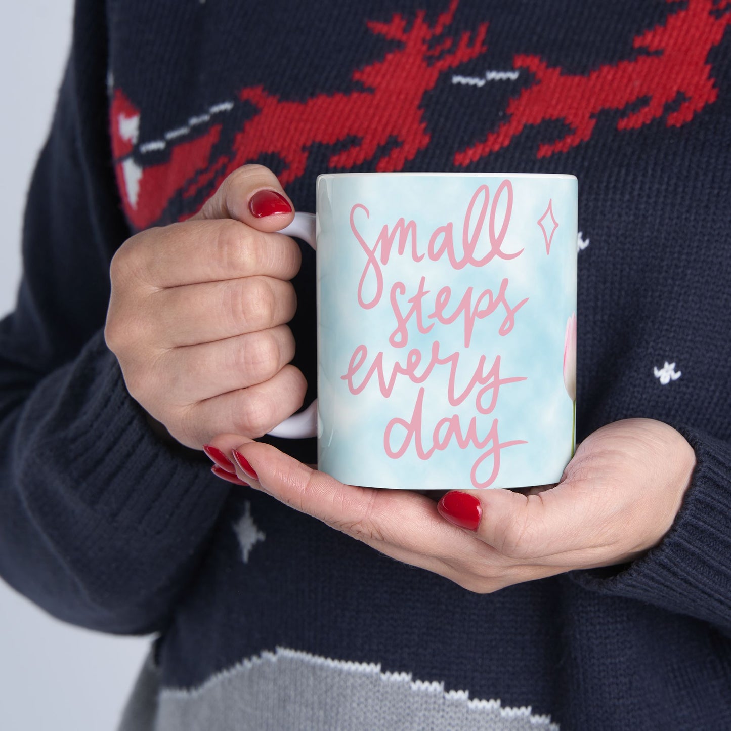 Dreamy Floral Ceramic Mug, Inspirational Gift, Coffee Tea Mug, Spring Decor, Mother's Day, Birthday Gift