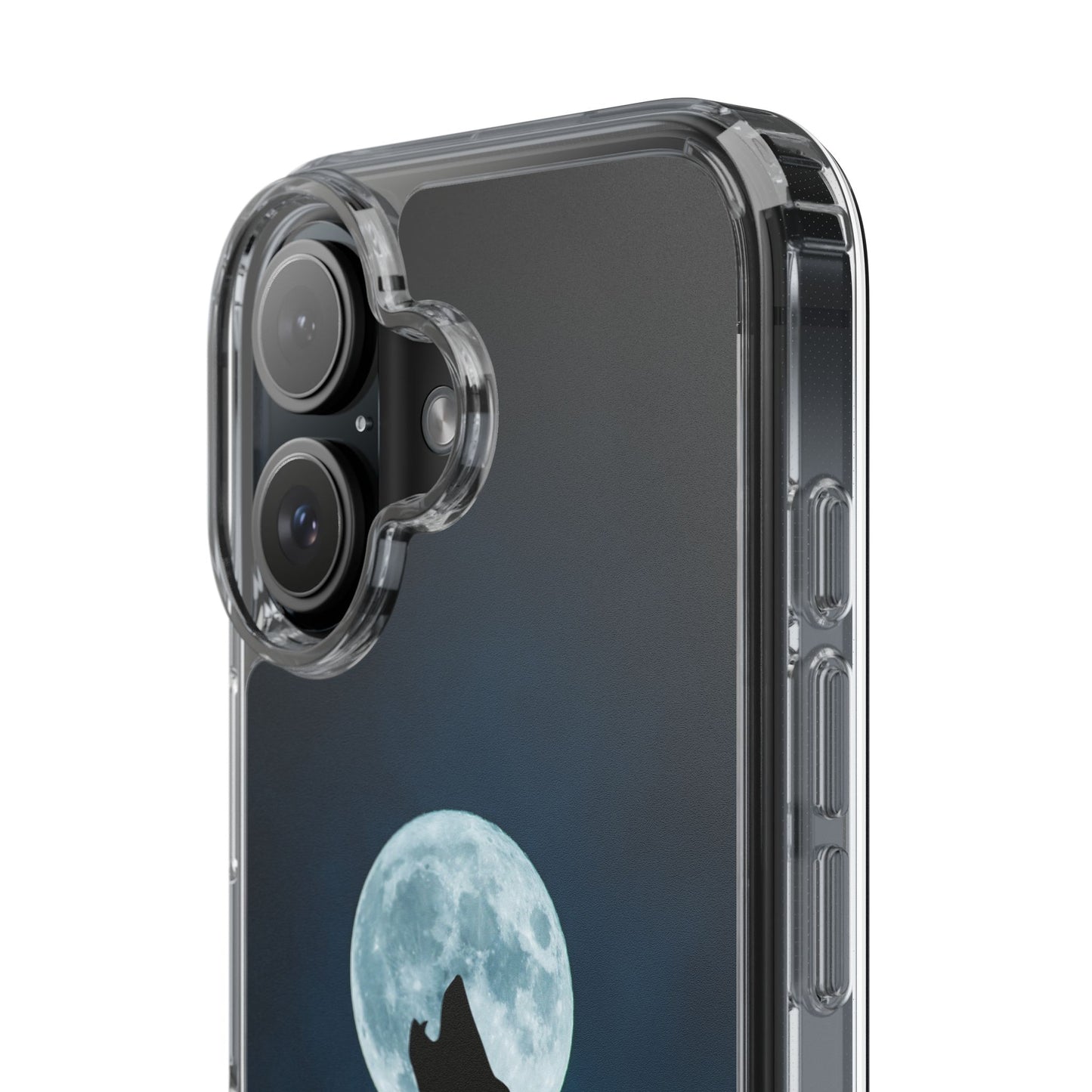 Wolf Clear Phone Case, Moonlit Wolf Design, Gift For Friends, Night Sky Decor