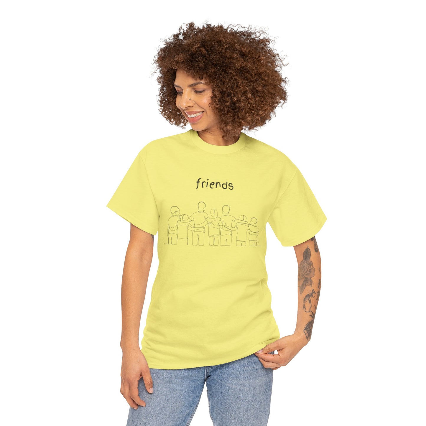 Friends  Heavy Cotton Tee, Casual T-Shirt, Friendship Gift, Relaxed Fit Top, Everyday Wear, Graphic Tee