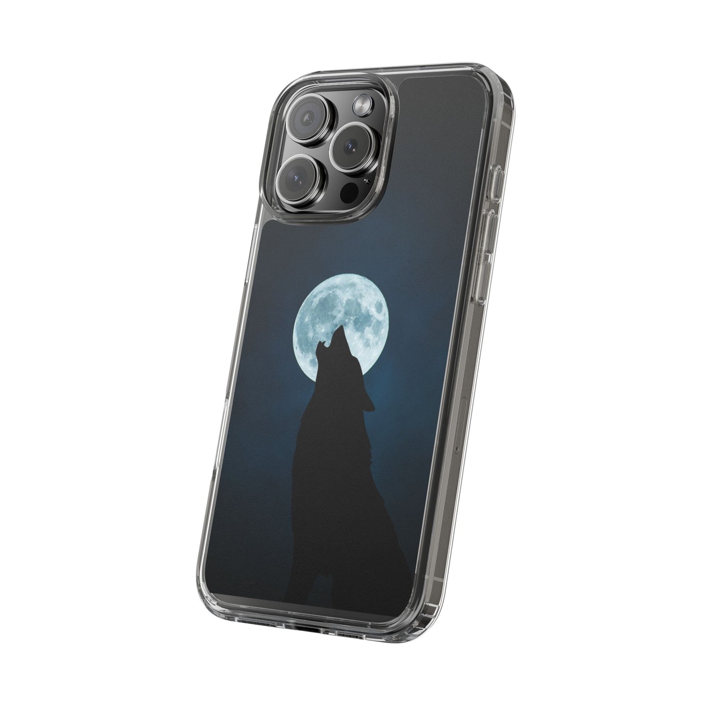 Wolf Clear Phone Case, Moonlit Wolf Design, Gift For Friends, Night Sky Decor