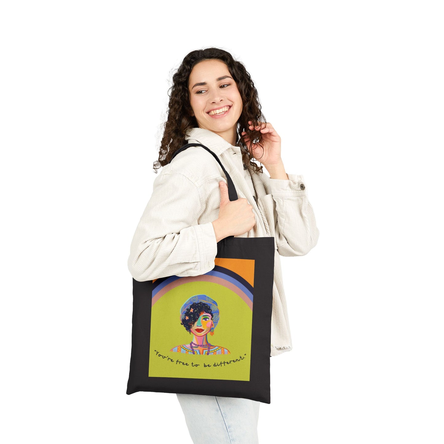 Colorful Cotton Canvas Tote Bag, Eco-Friendly Shopping Bag, Gift, Reusable Tote for Everyday Use