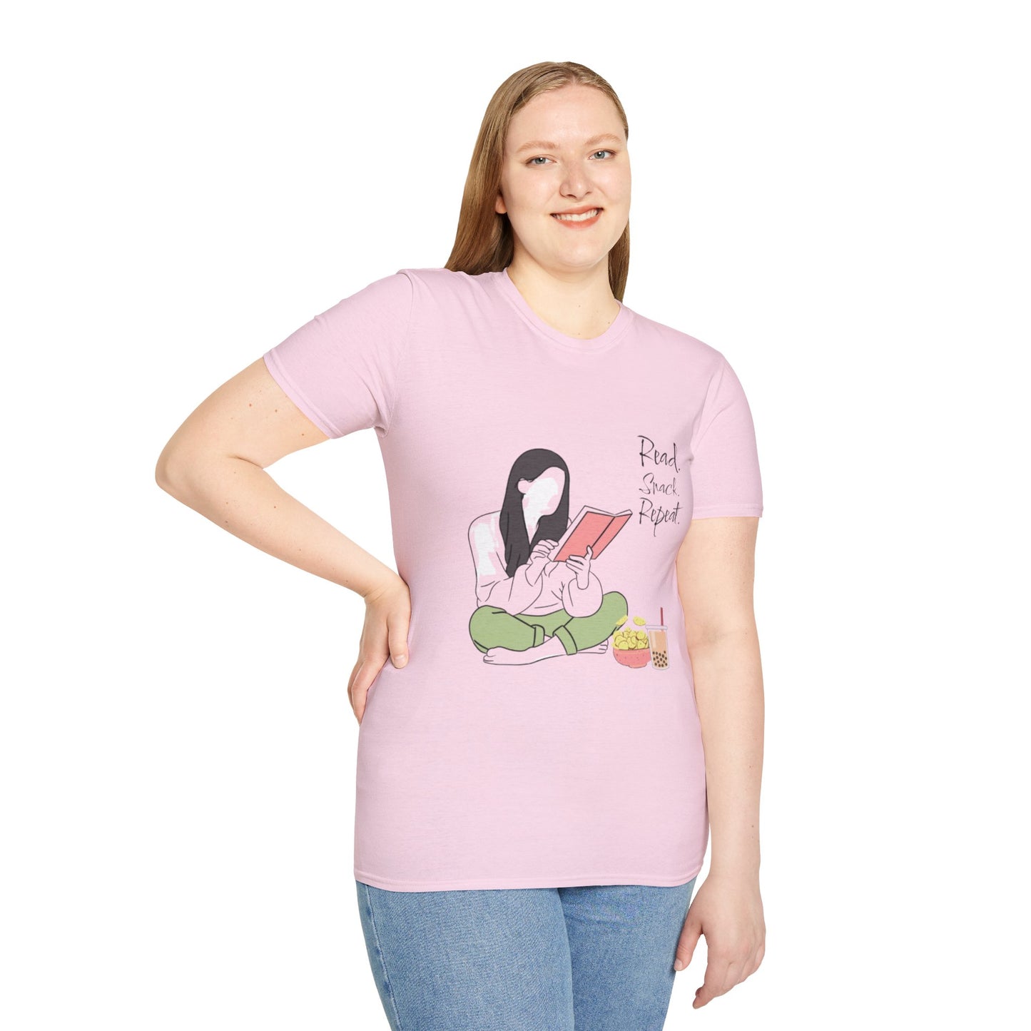 Cozy Reading T-Shirt,Book Lover Shirt, Read Snack Repeat Tee, Casual Gift for Literature Fans, Bookish Apparel, Perfect for Holidays