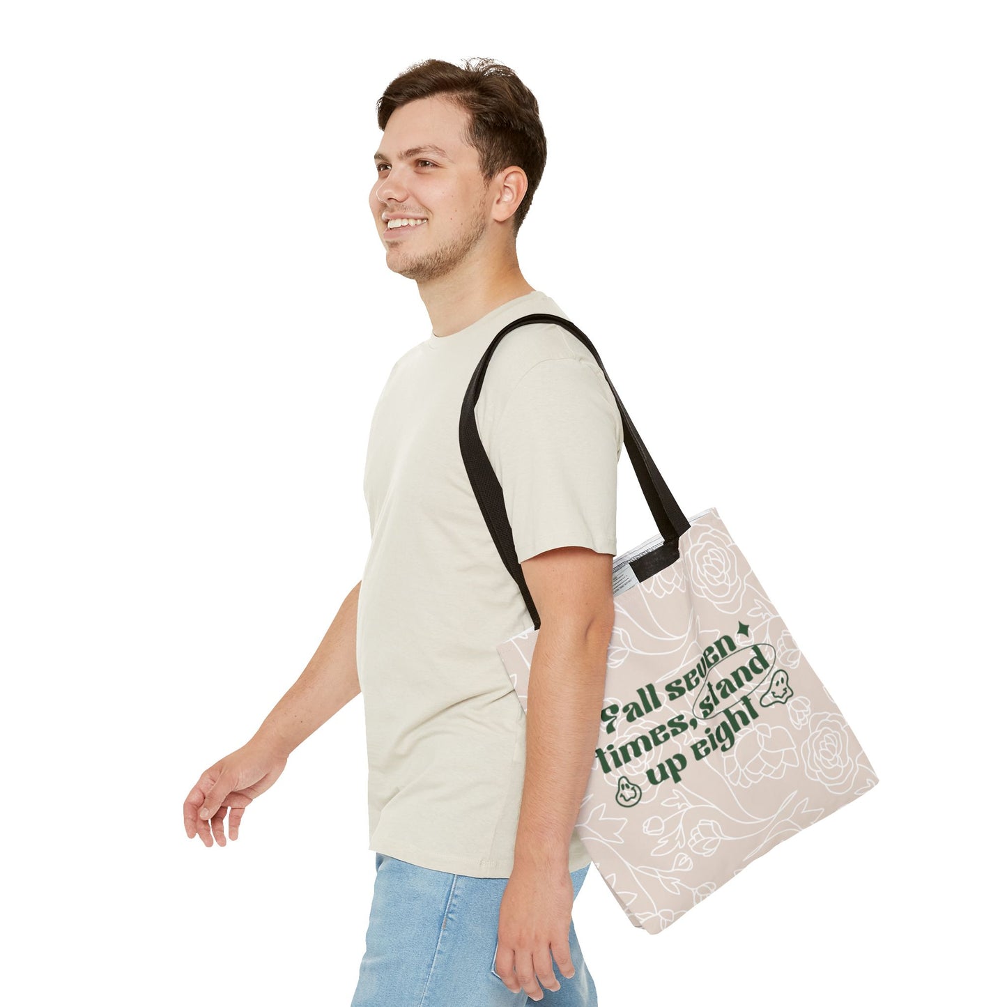 Inspirational Floral Tote Bag |Bag for Everyday Use, Eco-Friendly Gift, Shopping Bag, Beach Tote, Gift for Friends