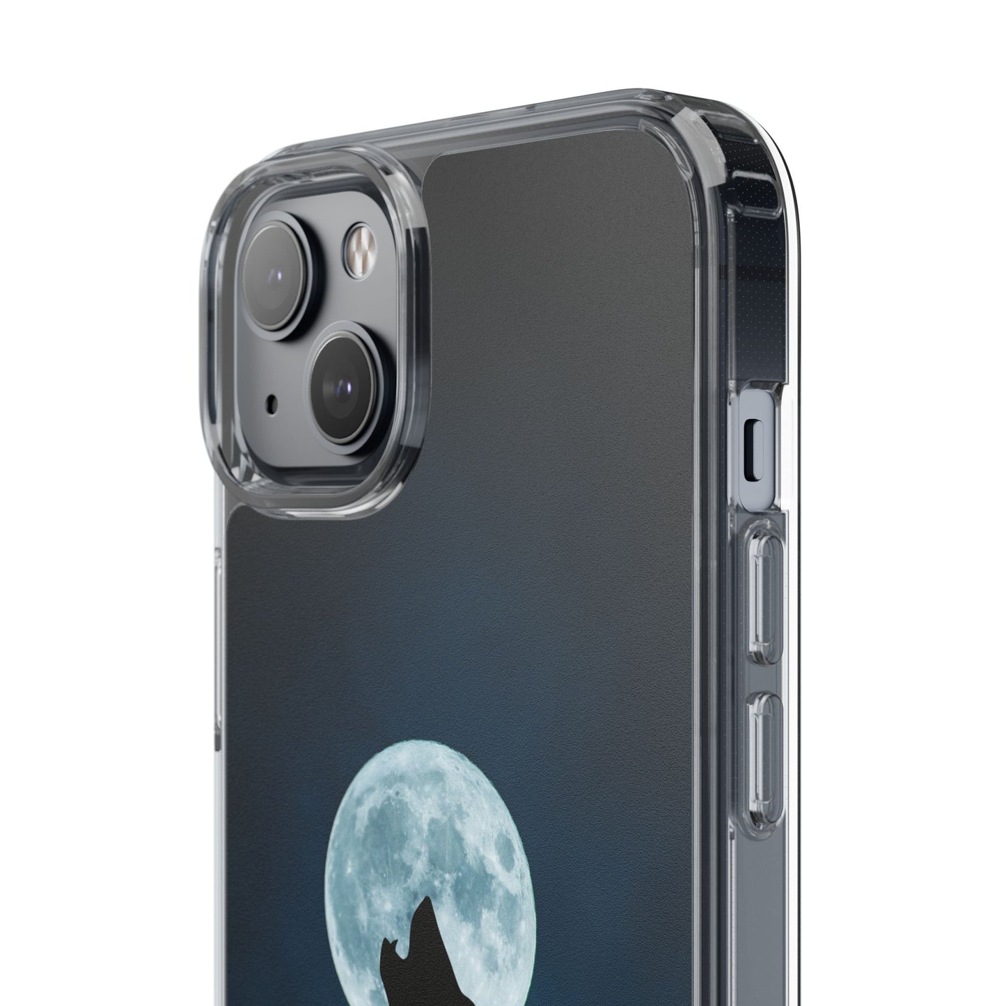 Wolf Clear Phone Case, Moonlit Wolf Design, Gift For Friends, Night Sky Decor
