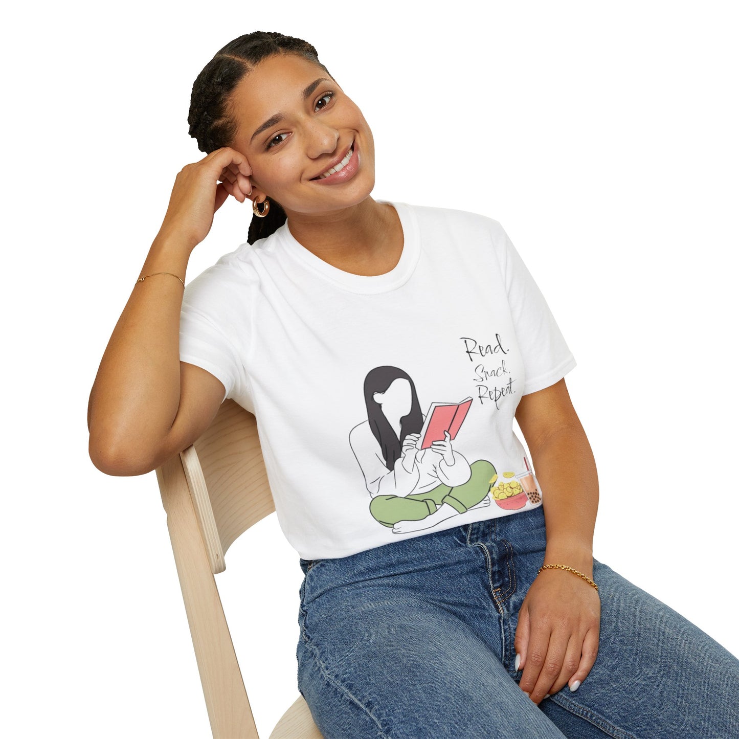 Cozy Reading T-Shirt,Book Lover Shirt, Read Snack Repeat Tee, Casual Gift for Literature Fans, Bookish Apparel, Perfect for Holidays