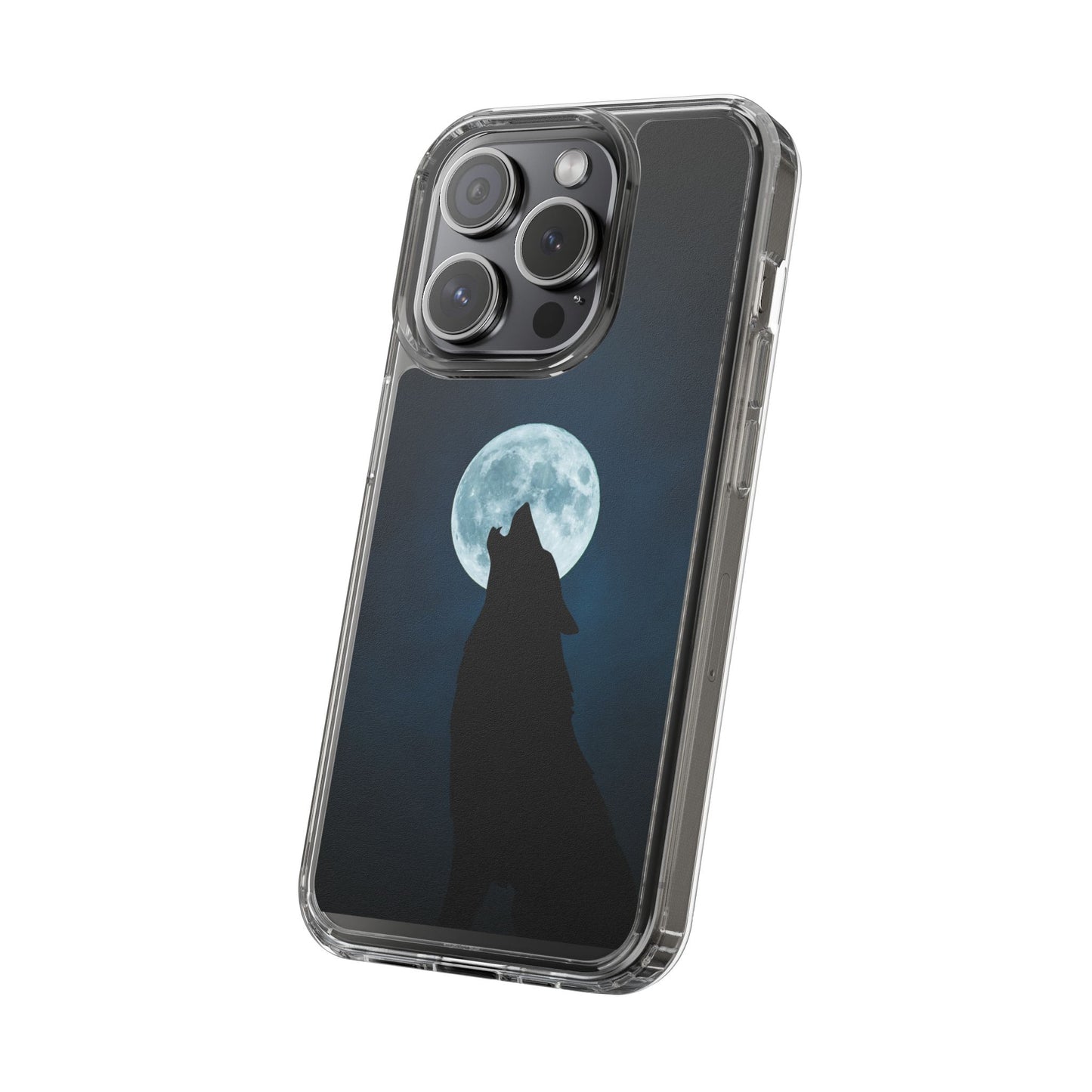 Wolf Clear Phone Case, Moonlit Wolf Design, Gift For Friends, Night Sky Decor