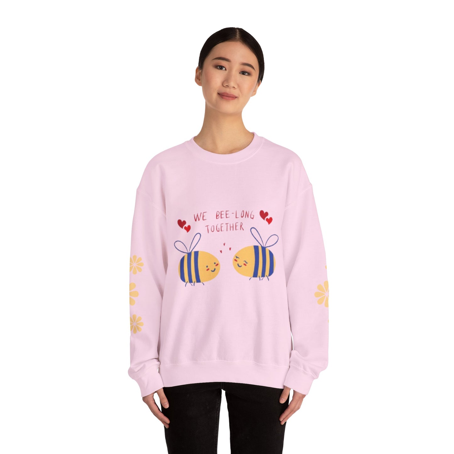 Bee-Love Crewneck Sweatshirt - Cozy Fashion, Cute Bee Design, Spring Apparel,