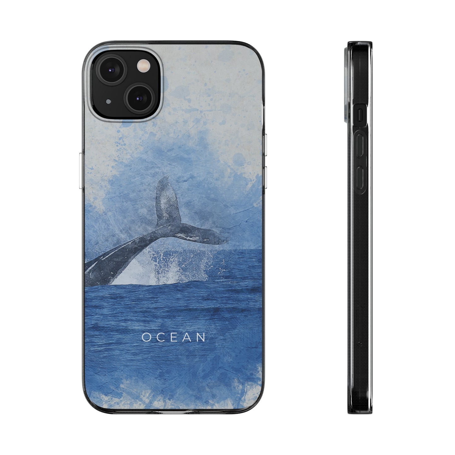 Ocean-Inspired Clear Silicone Phone Case, Whale Design Phone Cover, Marine Life Gift, Beach Lover Accessory, Unique Phone Protectors