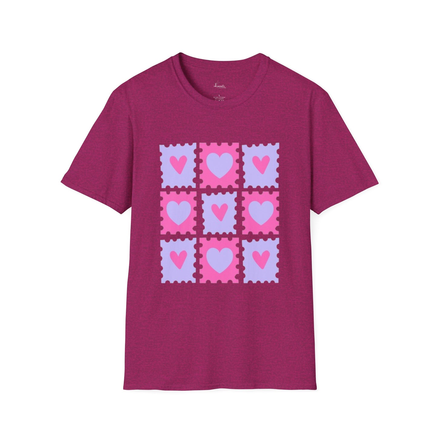 Heart Stamp Softstyle T-Shirt |Women Tee for Valentine's Day, Birthday Gift, Casual Wear