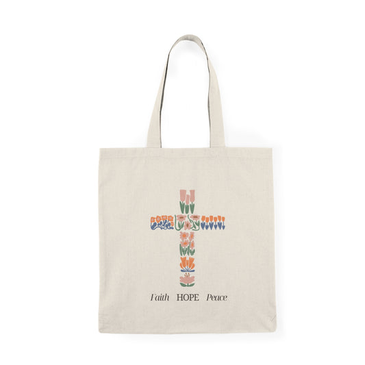 Faith Hope Peace Tote Bag | Eco-Friendly Carryall, Inspirational Gift, Reusable Bag, Church Event Tote