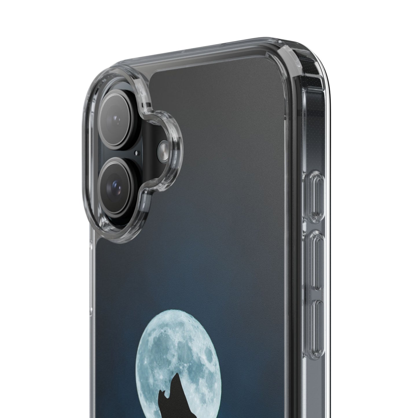 Wolf Clear Phone Case, Moonlit Wolf Design, Gift For Friends, Night Sky Decor
