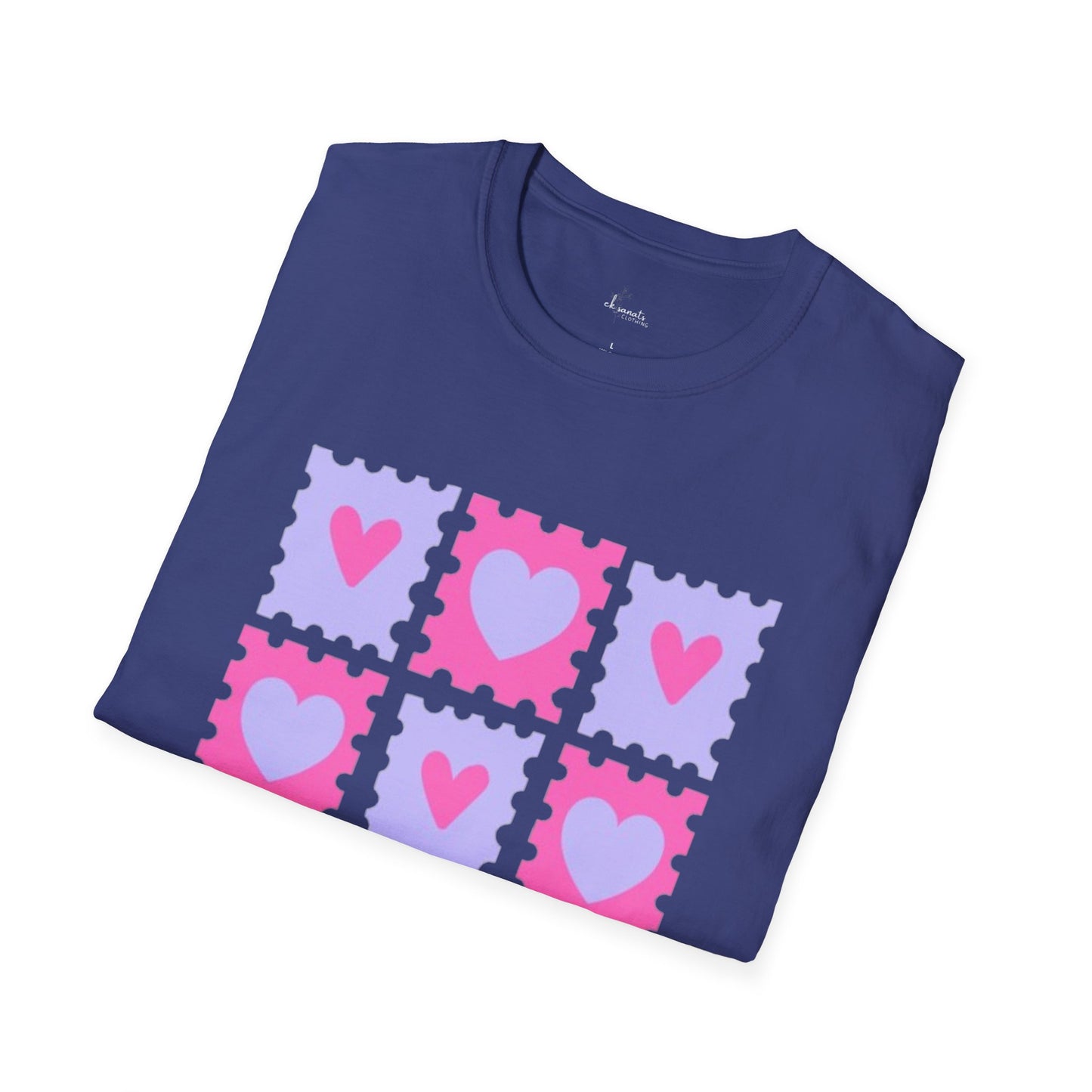 Heart Stamp Softstyle T-Shirt |Women Tee for Valentine's Day, Birthday Gift, Casual Wear