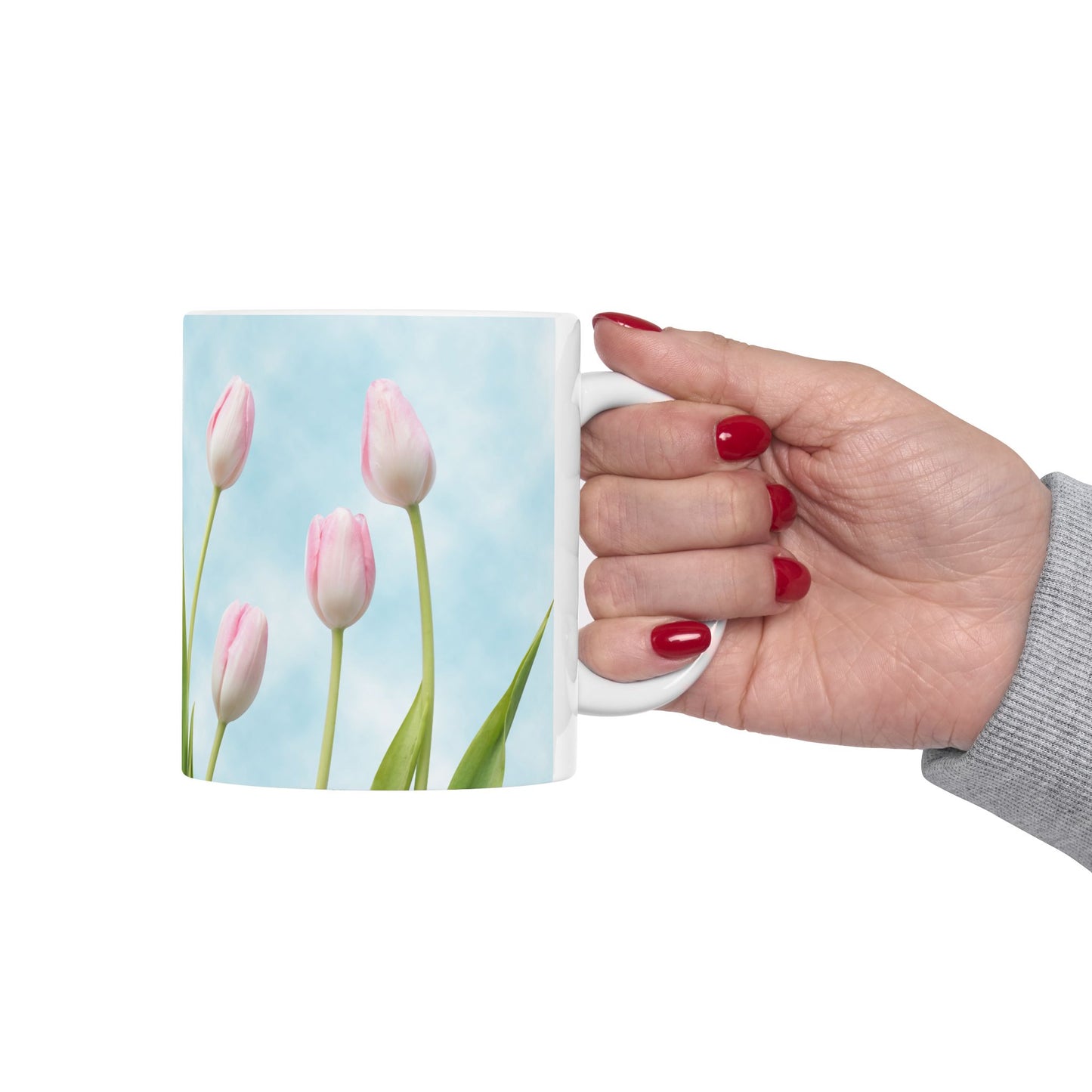 Dreamy Floral Ceramic Mug, Inspirational Gift, Coffee Tea Mug, Spring Decor, Mother's Day, Birthday Gift